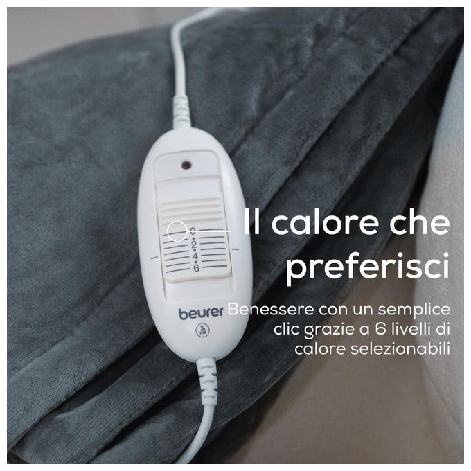 Beurer HD 75 Cosy Coperta Elettrica 100W Grigio Tessuto Felpato