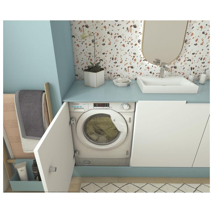 Candy CBWO 49TWME-S Lavatrice Carica Frontale da Incasso Mix Power System+ Partenza ritardata 24h Classe energetica A Capacita' di carico 9 kg Centrifuga 1400 giri Motore Inverter Wifi