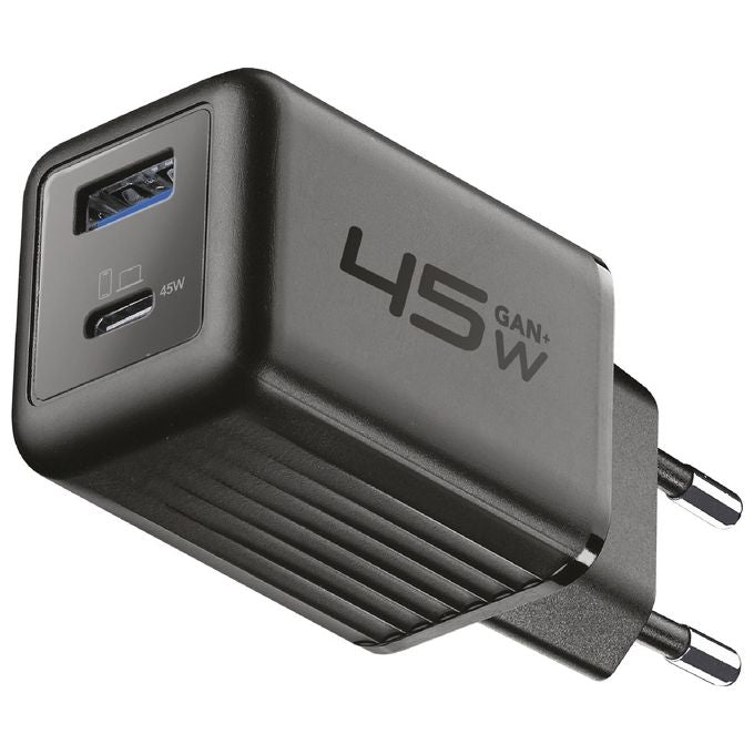Cellular Line Multipower Micro 45W Caricabatterie da rete veloce ultracompatto 2 porte