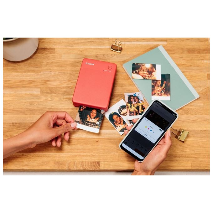 Canon Stampante portatile SELPHY QX20: per la stampa Wi-Fi direttamente dal tuo dispositivo smart. Stampa a sublimazione 2 formati di stampe con adesivo rimovibile e ricarica USB-C - Nero