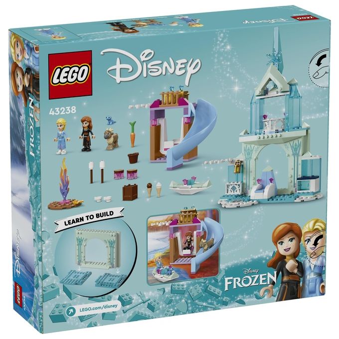 LEGO Disney Princess 43238 Castello di Ghiaccio di Elsa di Frozen, Palazzo Giocattolo delle Principesse, Giochi per Bambini 4+