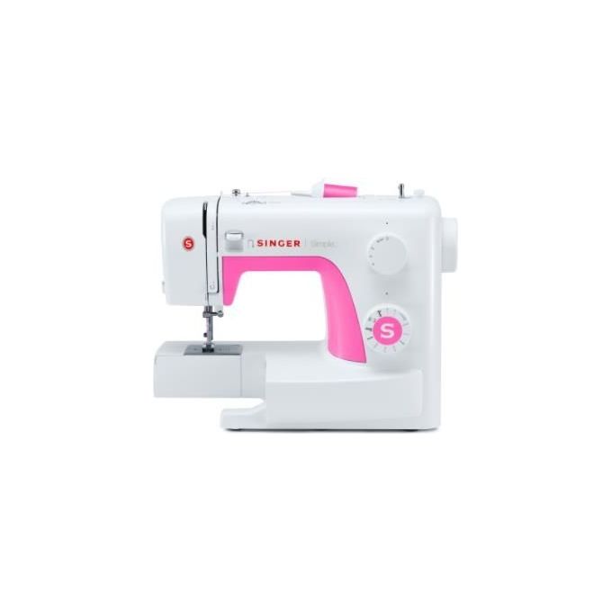 [ComeNuovo] Singer Simple 3210 Macchina da Cucire Meccanica 15 Operazioni di Cucito Bianco Rosa