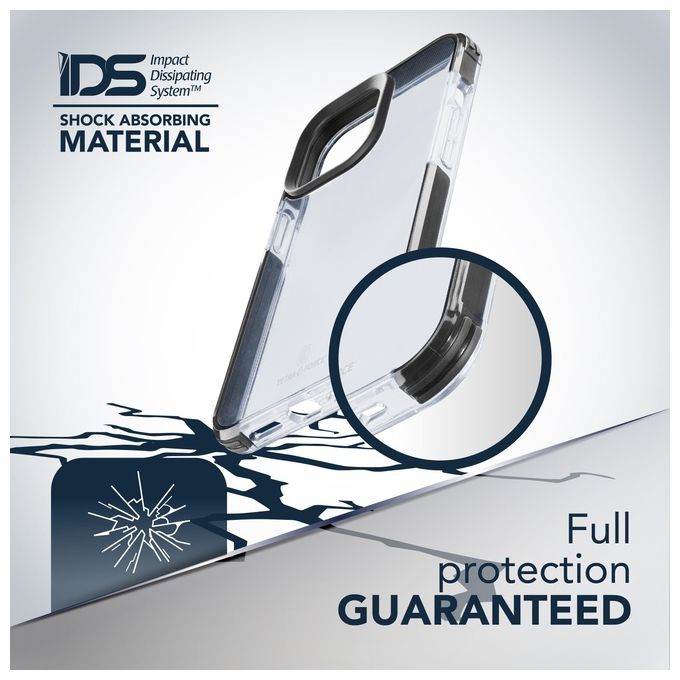 Cellular Line Tetra Force Strong Guard per iPhone 14 Pro Max Custodia flessibile ultra-protettiva, anti-shock con tecnologia antibatterica Microban integrata