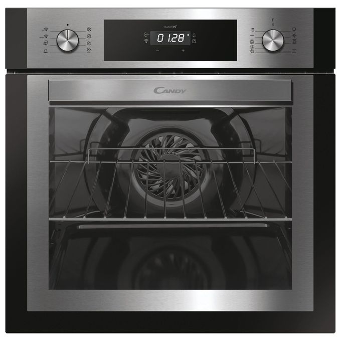 Candy FCNE886X WIFI Forno Elettrico Multifunzione da Incasso Capacita' 70 Litri Classe energetica A 9 funzioni Timer Touch Softclose Castelletto e guide telescopiche Aquactiva + Pirolisi Wifi 60 cm Inox