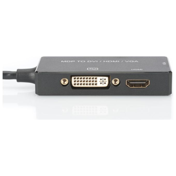 Assmann Adattatore Video 3 in 1 Connettore Mini DP Maschio a Hdmi Dvi e Vga