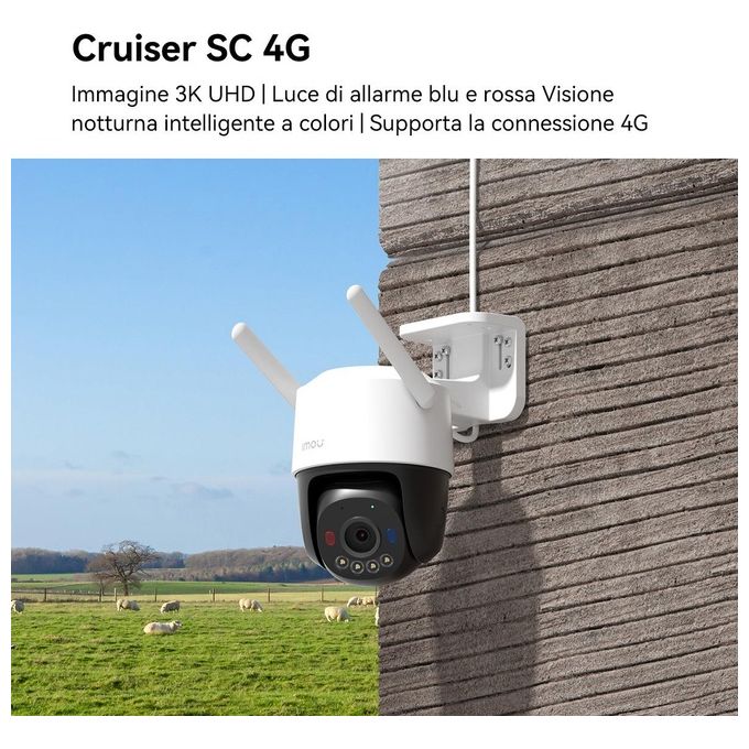 Imou Telecamera Cruiser SC 4G 3K PTZ IP-Wi-Fi Full-color 5MP RedeBlue light