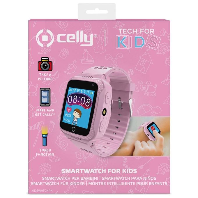 Celly Smartwatch per Bambini Telefonate Messaggi localizzazione GPS Rosa