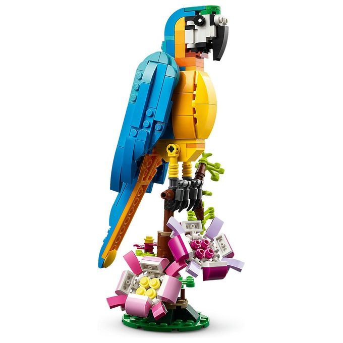 LEGO Creator 31136 Pappagallo Esotico 31136-LEGO Set 3 in 1 con Pesce e Rana Animali Giocattolo Giochi Creativi per Bambini da 7 Anni
