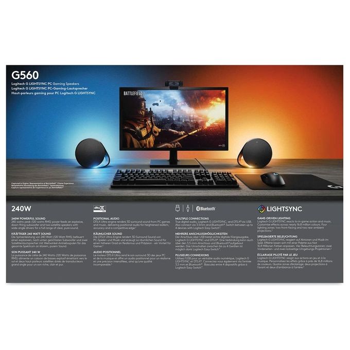 Logitech G G560 Set Altoparlanti Pc 120W Nero 2.1 Canali