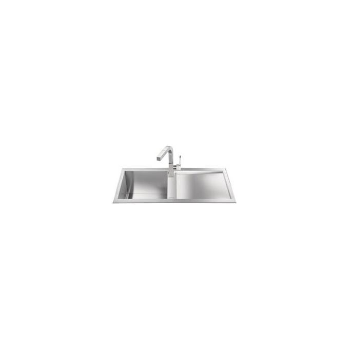 Smeg Lavello 86x50cm 1 Vasca Quadra Gocciolatoio Dx