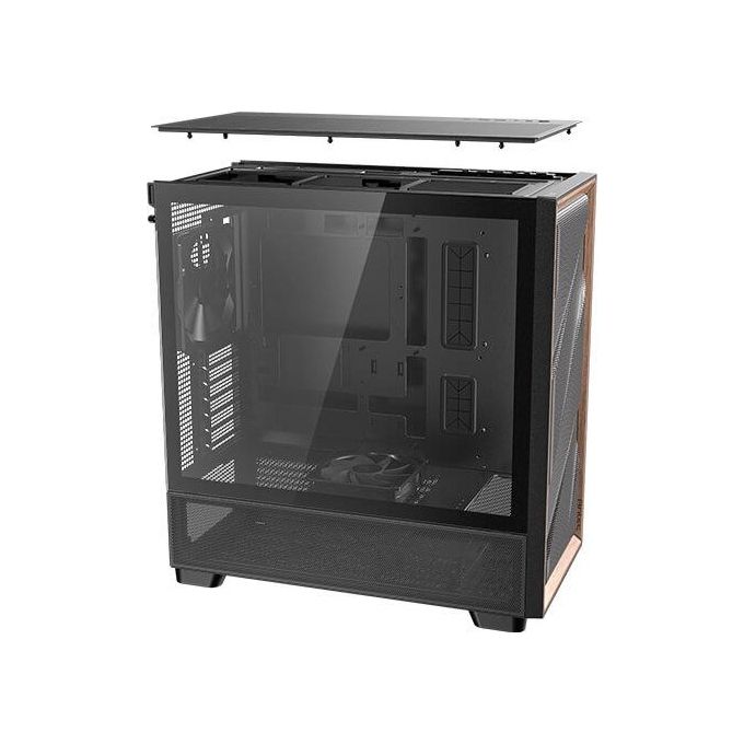 Antec Flux Wood 5 Ventole Pwm Incluse Pannello Frontale ad Alto Flusso d'aria con Legno di Noce Type-C Radiatore da 420mm e Supporto per Scheda Madre con Connessione Posteriore