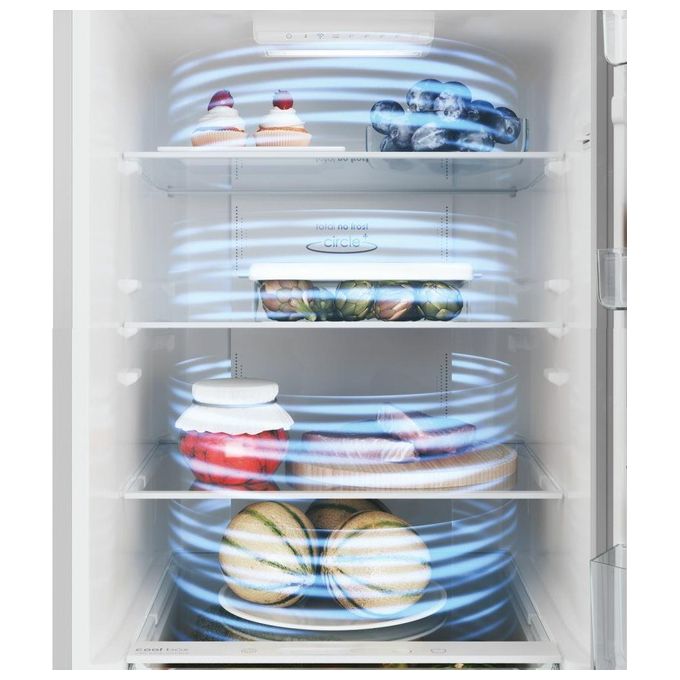 Candy CCE4T618ES Fresco Frigorifero Combinato Libera Installazione 341 Litri Classe Energetica E Total No Frost Circle+ Trattamento antimuffa 185cm Argento
