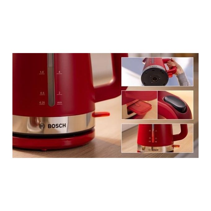 Bosch TWK4M224 Bollitore Elettrico 1.7 Litri 2400W Rosso