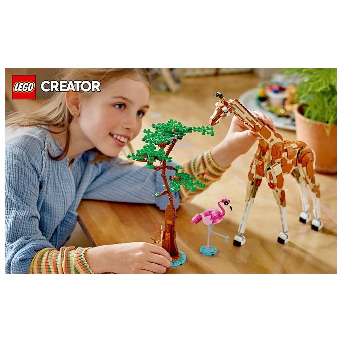 LEGO Creator 31150 3in1 Animali del Safari, Giocattolo Trasformabile da Giraffa in 2 Gazzelle o Leone , Giochi per Bambini 9+