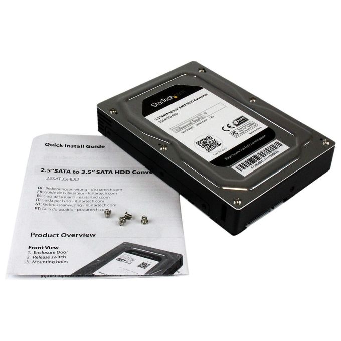 StarTech Box esterno adattatore per dischi rigidi SATA da 2,5” a 3,5 in alluminio con altezza massima SSD - HDD di 12,5 mm
