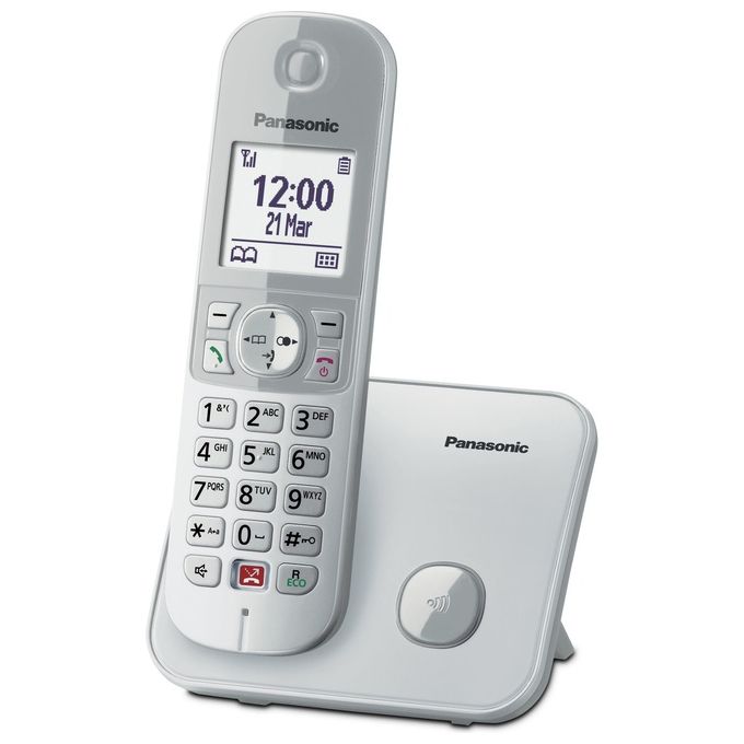Panasonic KX-TG6851JTS Cordless DECT Display 1.8'' Blocco Chiamate ID Vivavoce Argento