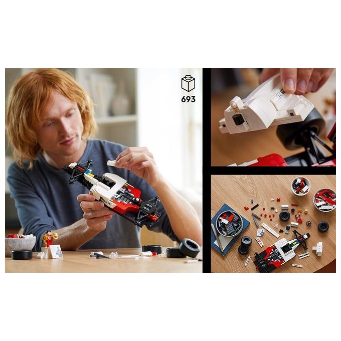 LEGO 10330 Icons Modellino da Costruire McLaren MP4-4 con Minifigure di Ayrton Senna 693 pezzi colore Nero