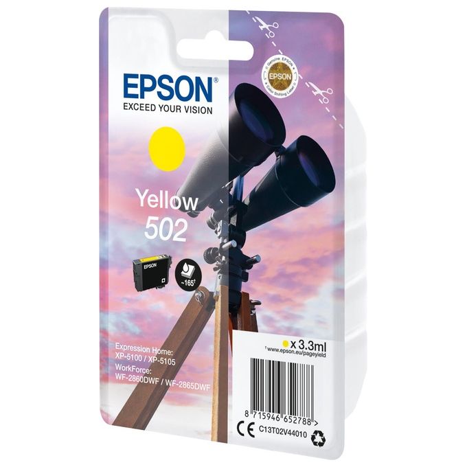 Epson 502 Serie Binocolo Cartuccia Originale Getto d'inchiostro Giallo