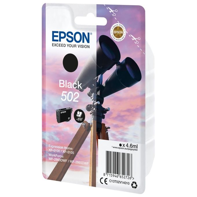 Epson 502 Binocolo Cartuccia d'Inchiostro Nero