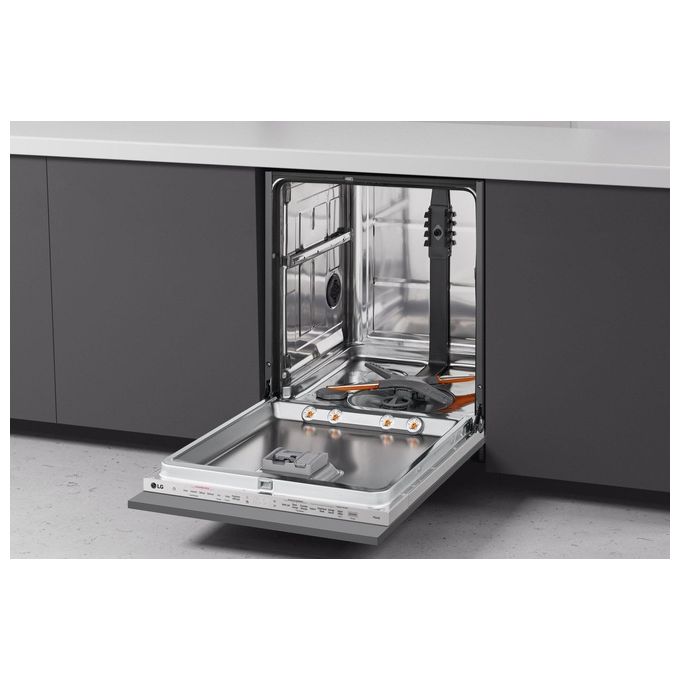 LG QuadWash DB365TXS Lavastoviglie a Scomparsa Totale Classe Energetica B 14 Coperti Vapore Wi-Fi