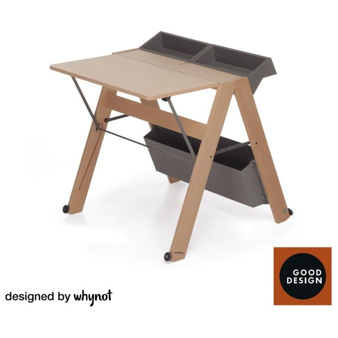 Foppa Allieva Postazione Smart Working Colore Bianco Piano di Lavoro con Ruote Richiudibile