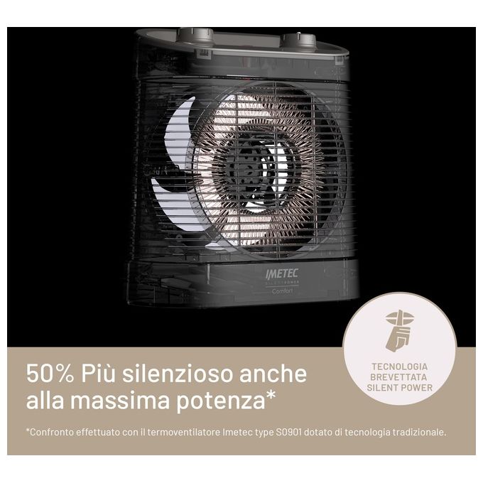 Imetec Silent Power Comfort Interno Nero 2100W Riscaldatore Ambiente