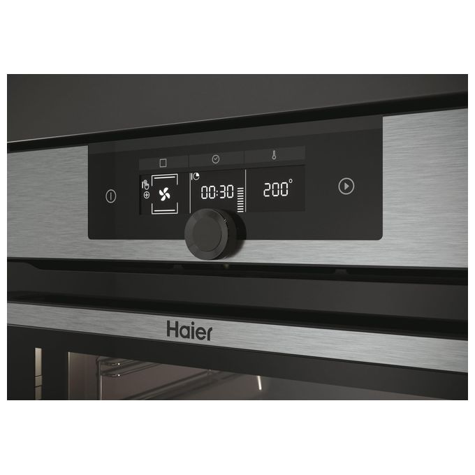 Haier HWO60SM2FS9XH Forno elettrico da incasso I-Turn Serie 2 Multi-level 70 Litri Pirolitico  Idrolitico 13 Funzioni Classe A Inox