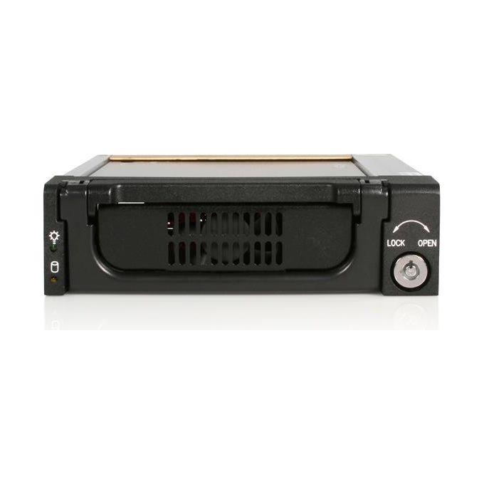 StarTech Cassetto rack portatile per disco rigido SATA da 5,25, robusto, in alluminio e di colore nero