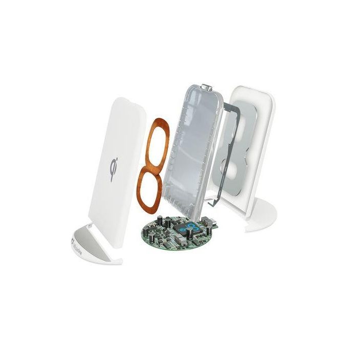 Cellular Line Wireless Fast Charger Stand Kit per iPhone X Bianco