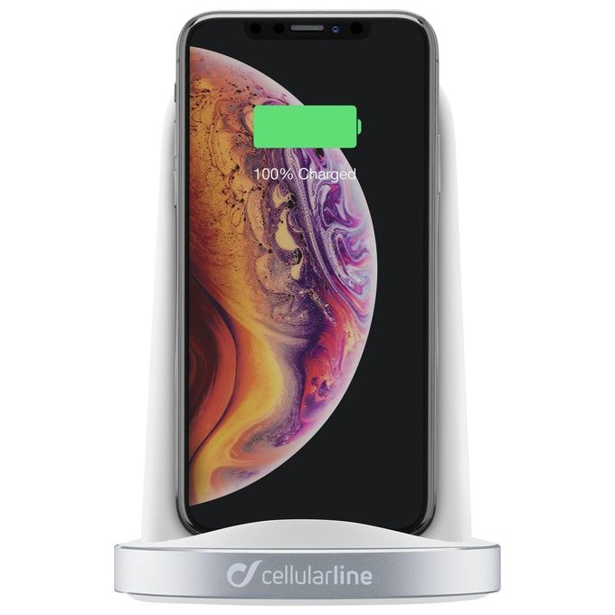 Cellular Line Wireless Fast Charger Stand Kit per iPhone X Bianco
