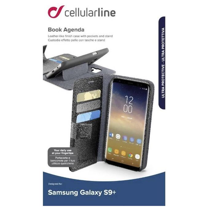 Cellular Line Custodia Book Agenda per Samsung Galaxy S9+ Nero