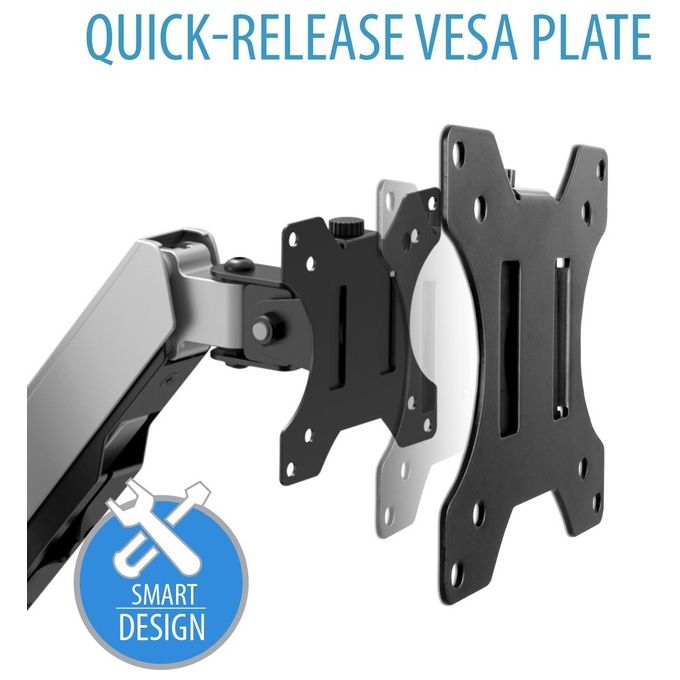 V7 DM1TA-1E Staffa Monitor con Regolazione a Sfioramento 1 Display da 17'' a 32