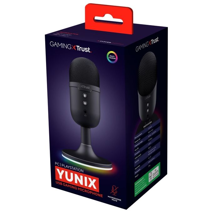 Trust GXT 234P Yunix Nero Microfono da Tavolo