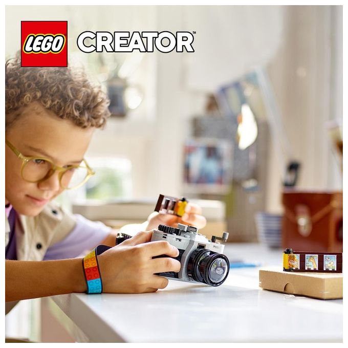 LEGO Creator 31147 3in1 Fotocamera Retro 31147-LEGO Giochi per Bambini 8+ Anni Macchina Fotografica Trasformabile in Videcamera o TV