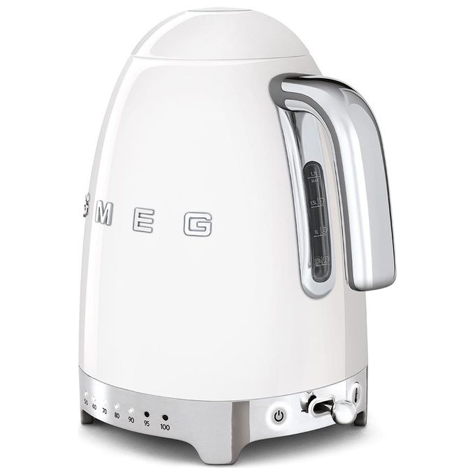 Smeg KLF04WHEU Estetica 50's Style Bollitore Elettrico a Temperatura Variabile Capacita' 1,7 Litri 7 Tazze Potenza 2400 W Bianco