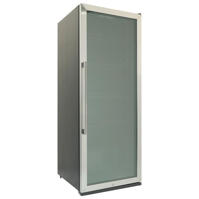 Severin FKS 8841 Frigorifero per bevande con porta in vetro per bottiglie adatto per uso professionale con luce LED e serratura nero
