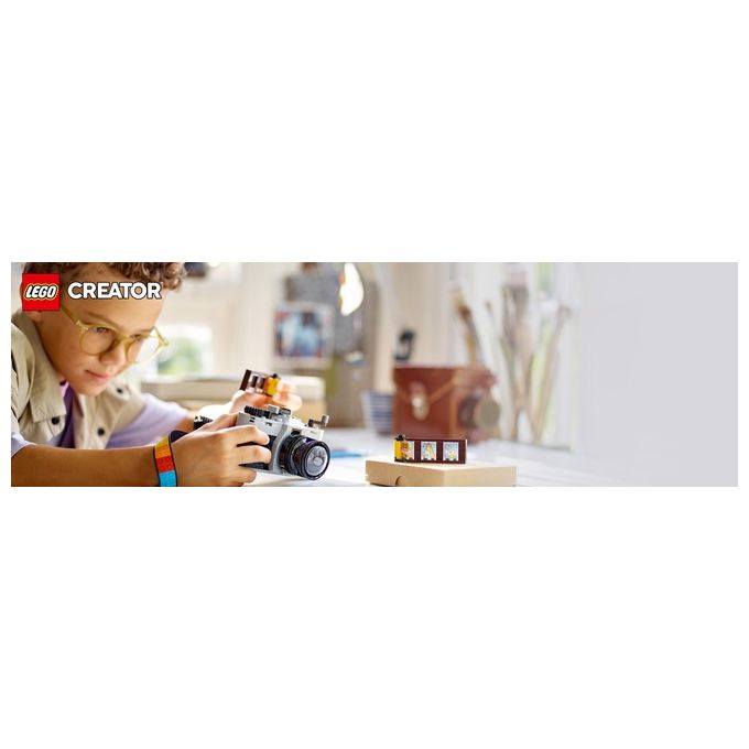 LEGO Creator 31147 3in1 Fotocamera Retro 31147-LEGO Giochi per Bambini 8+ Anni Macchina Fotografica Trasformabile in Videcamera o TV