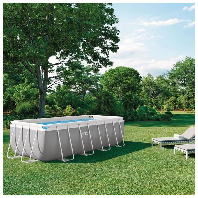 Intex 26790 Piscina Prisma Rettangolare 400x200x122cm Struttura Robusta con Accessori Inclusi per un Relax Perfetto