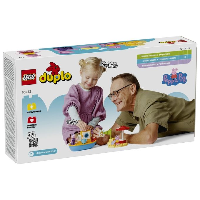 LEGO DUPLO Viaggio in Barca di Peppa Pig Giochi Educativi per Bambine e Bambini da 2 Anni Giocattolo per l'Apprendimento Prescolare da Costruire con 2 Personaggi Idea Regalo 10432