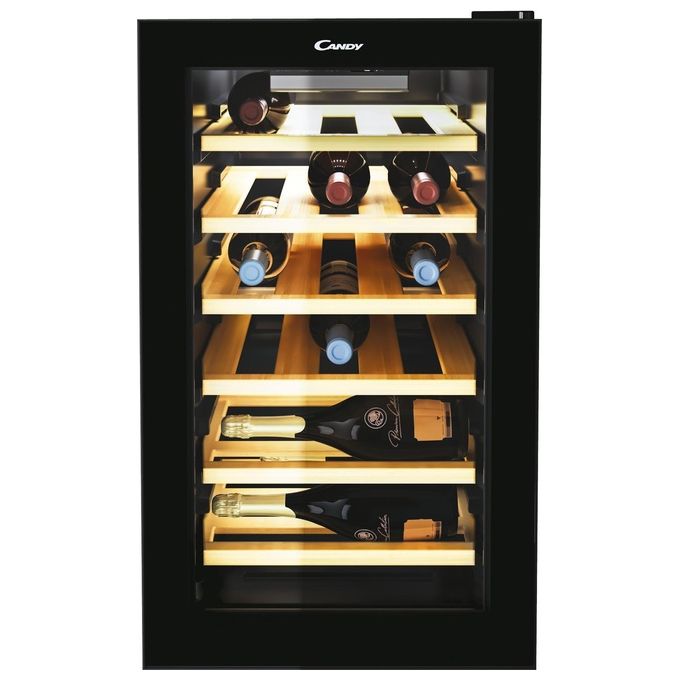 Candy CWCEL 210 DiVino Cantinetta Vino 21 Bottiglie Classe energetica G 7 ripiani cromati 70 cm Nero