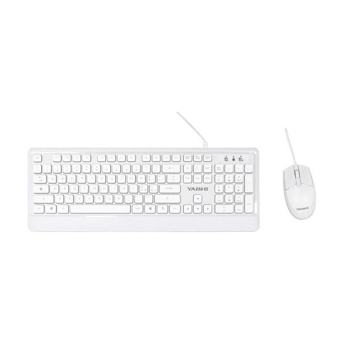 Yashi Exclusive MY536 Set Mouse e Tastiera Usb Bianco