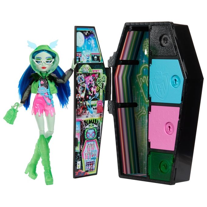 Mattel Bambola Monster High Cleo Ghoulia Yelps Segreti da Brivido Neon Frights