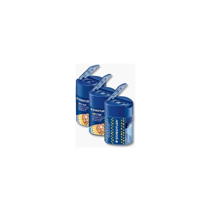 STAEDTLER 512 128 VE Noris Club Temperamatite Doppio Triangolare 2 Fori per Matite fino a 8 mm e 10 mm colore Blu