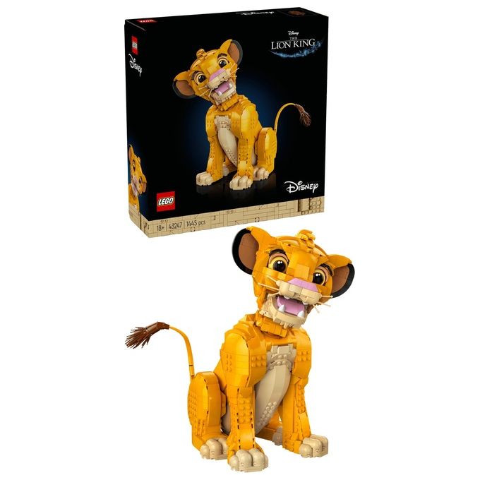 LEGO 43247 Disney Classic Set da Costruzione per Adulti Giovane Simba Re Leone 1445 Pezzi con Testa Mobile per Diverse Pose App LEGO Builder Compatibile colore Multicolore