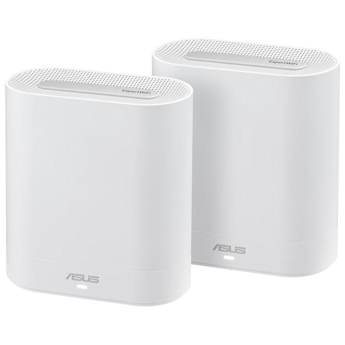 ASUS ExpertWiFi EBM68 Sistema Tri-Band WIFI 6 Mesh, Business, Supporta fino a 5 SSIDs, Guest Portal, 2.5 Gbps, Sicurezza Network Enterprise, ExpertWiFi app, Bianco, confezione da 2 pezzi