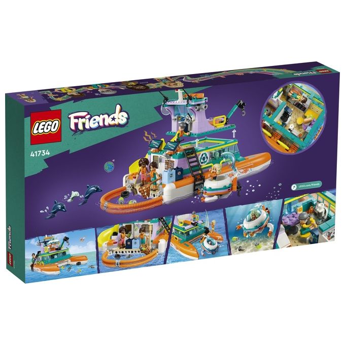 LEGO Friends 41734 Catamarano di Salvataggio, Barca Giocattolo con Animali e Sottomarino, Set Educativo, Regalo per Bambini 7+