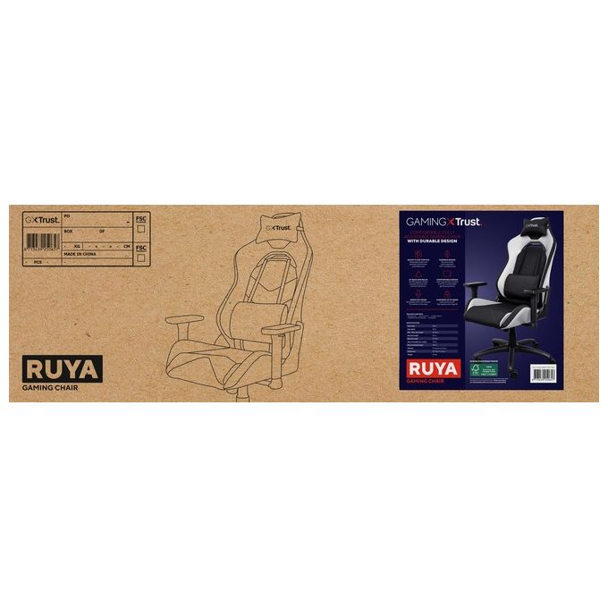 Trust GXT 714 RUYA Sedia per Gaming Universale Nero-Bianco