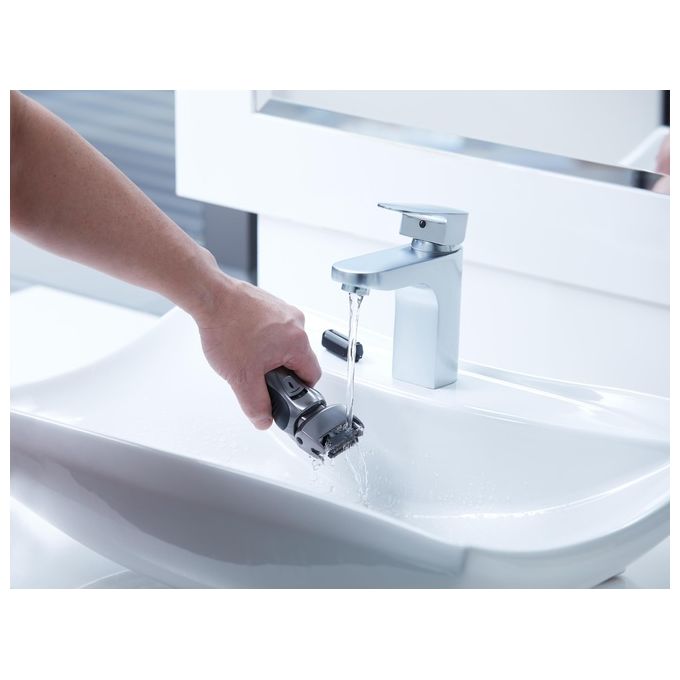 Panasonic ES-RW33-H503 Rasoio Uomo WetandDry a 2 Lame Tagliabasette a Scomparsa Design Ergonomico Ricaricabile Grigio Scuro