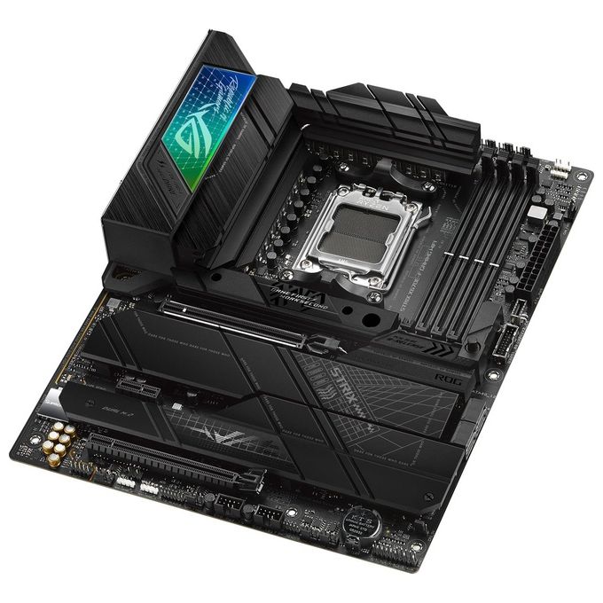 ASUS ROG Strix X670E-F Gaming WiFi, Scheda Madre Gaming ATX, AMD AM5, DDR5, PCI 5.0, Intel 2.5Gb Ethernet, WiFi 6E (802.11ax), ROG SupremeFX 7.1 Surround, 4xM.2, 4xSATA 6GB-s, Aura Sync RGB, Nero