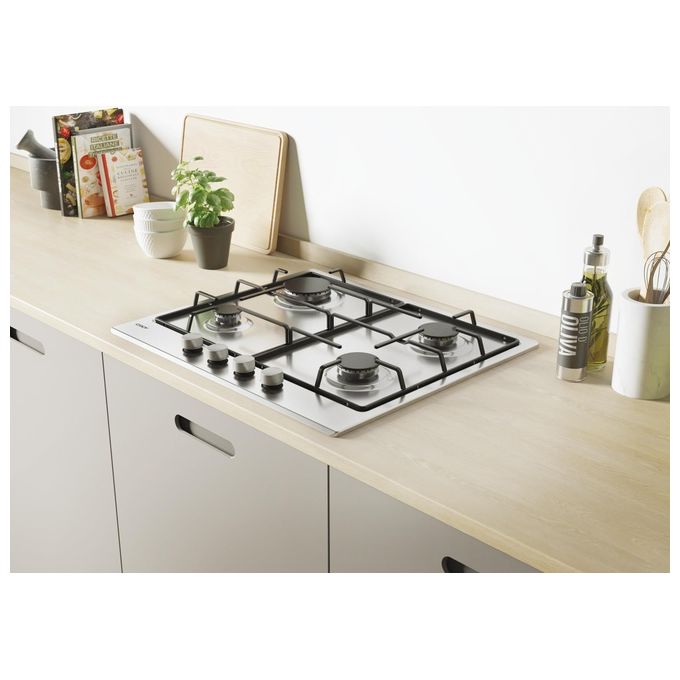 Candy CEL6PBRX Serie Timeless Piano Cottura a Gas 4 Zone 60 cm Inox